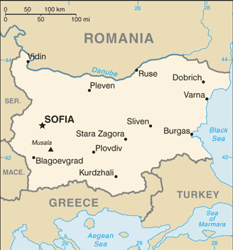 Map of Bulgaria