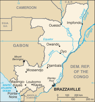 Map of Republic of the Congo