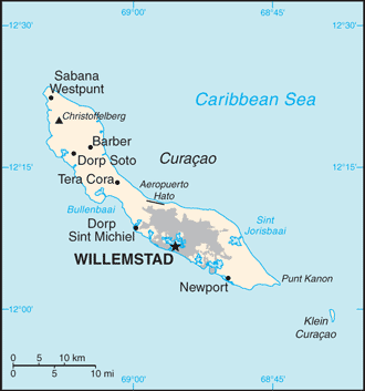 Map of Curaçao