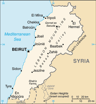 Map of Lebanon